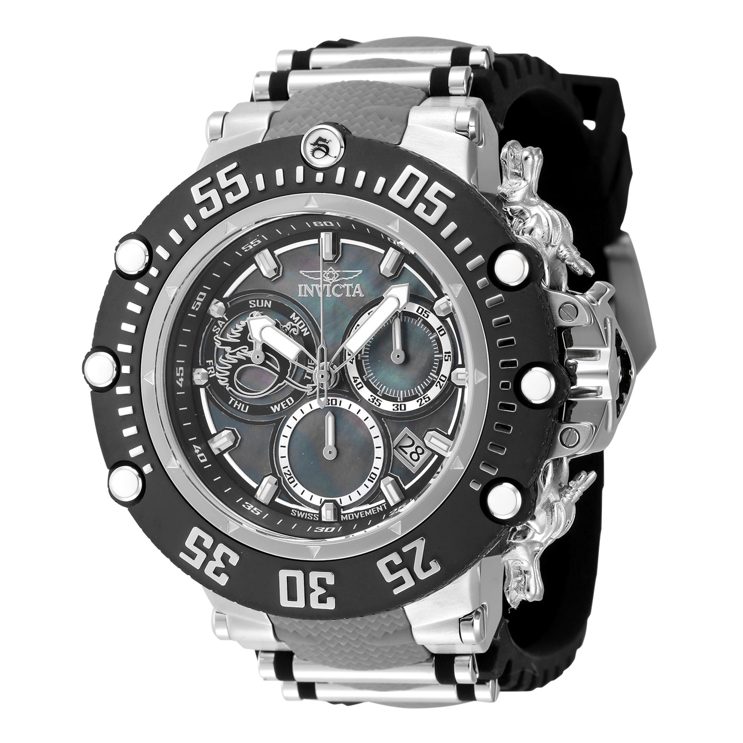 Invicta Men's 47613 Subaqua Quartz Chronograph Silver, Black Dial Watch - 52mm