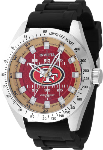 Invicta Men's 47860 NFL San Francisco 49ers Quartz Multifunction Beige, Red Dial Watch - 45mm