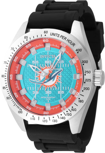 Invicta Men's 47861 NFL Miami Dolphins Quartz Multifunction Light Blue, Orange Dial Watch - 45mm