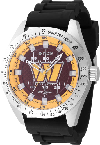 Invicta Men's 47866 NFL Washington Commanders Quartz Multifunction Dark Red, Yellow Dial Watch - 45mm