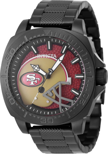 Invicta Men's 47870 NFL San Francisco 49ers Quartz 3 Hand Black, Red Dial Watch – Vach Cittoni men's fragrance, grooming, or leather accessory