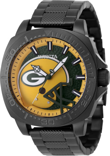 Invicta Men's 47887 NFL Green Bay Packers Quartz 3 Hand Yellow, Green Dial Watch – Vach Cittoni men's fragrance, grooming, or leather accessory
