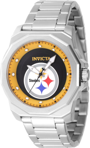 Invicta Men's 47921 NFL Pittsburgh Steelers Quartz 3 Hand Yellow Dial Watch - 42mm