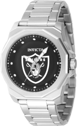 Invicta Men's 47922 NFL Las Vegas Raiders Quartz 3 Hand Black Dial Watch - 42mm