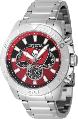 Invicta Men's 47943 NFL Tampa Bay Buccaneers Quartz Multifunction Red, Black Dial Watch - 45mm