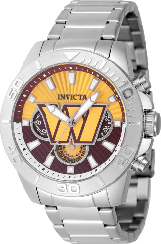 Invicta Men's 47947 NFL Washington Commanders Quartz Multifunction Dark Red, Yellow Dial Watch - 45mm