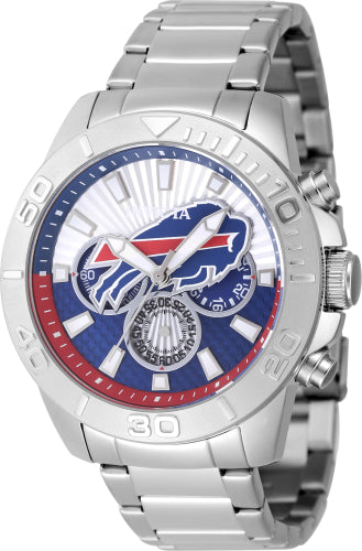 Invicta Men's 47949 NFL Buffalo Bills Quartz Multifunction Silver, Blue Dial Watch - 45mm