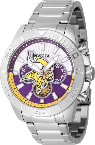 Invicta Men's 47954 NFL Minnesota Vikings Quartz Multifunction Silver, Purple Dial Watch – Vach Cittoni men's fragrance, grooming, or leather accessory