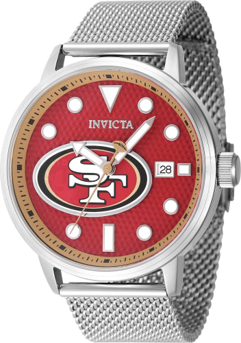 Invicta Men's 47971 NFL San Francisco 49ers Quartz 3 Hand Red Dial Watch - 44mm