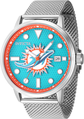 Invicta Men's 47972 NFL Miami Dolphins Quartz 3 Hand Light Blue Dial Watch - 44mm