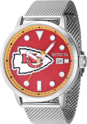 Invicta Men's 47977 NFL Kansas City Chiefs Quartz 3 Hand Red Dial Watch - 44mm