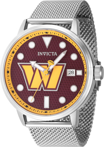 Invicta Men's 47983 NFL Washington Commanders Quartz 3 Hand Dark Red Dial Watch - 44mm