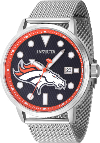 Invicta Men's 47984 NFL Denver Broncos Quartz 3 Hand Dark Blue Dial Watch - 44mm