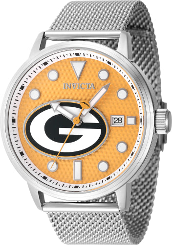 Invicta Men's 47988 NFL Green Bay Packers Quartz 3 Hand Yellow Dial Watch - 44mm