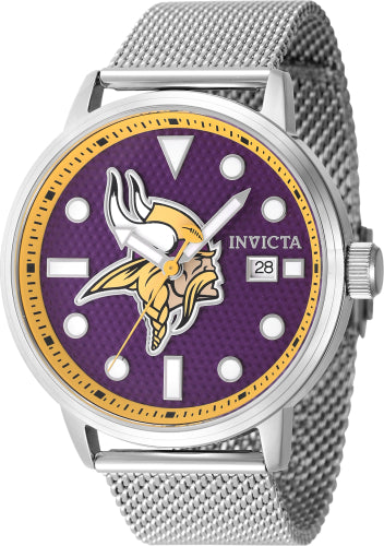 Invicta Men's 47990 NFL Minnesota Vikings Quartz Multifunction Purple Dial Watch - 44mm