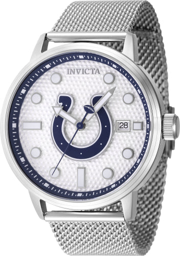 Invicta Men's 47997 NFL Indianapolis Colts Quartz Multifunction Silver Dial Watch - 44mm