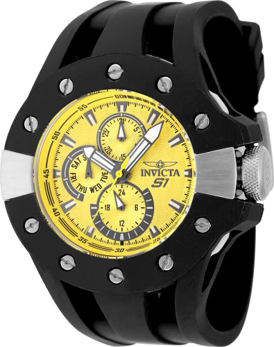 Invicta Men's 48120 S1 Rally Quartz Chronograph Black, Yellow Dial Watch – Vach Cittoni men's fragrance, grooming, or leather accessory