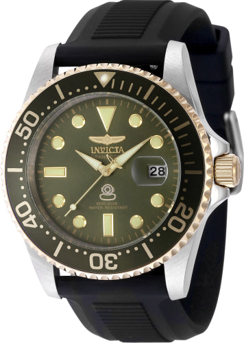 Invicta Men's 48217 Pro Diver Quartz 3 Hand Military Green Dial Watch – Vach Cittoni men's fragrance, grooming, or leather accessory