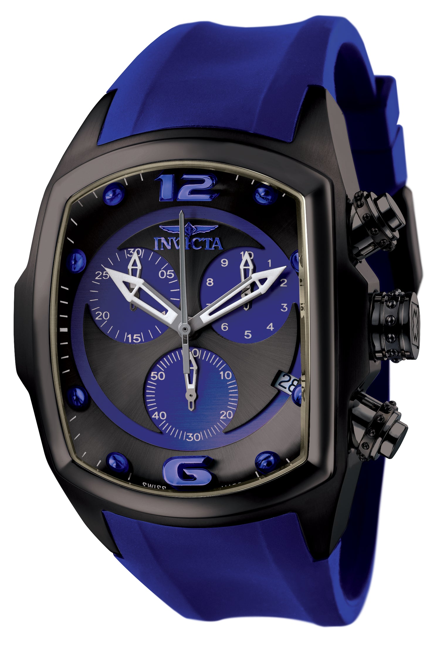 Invicta Men's 6729 Lupah Quartz Chronograph Black, Blue Dial Watch - 47mm