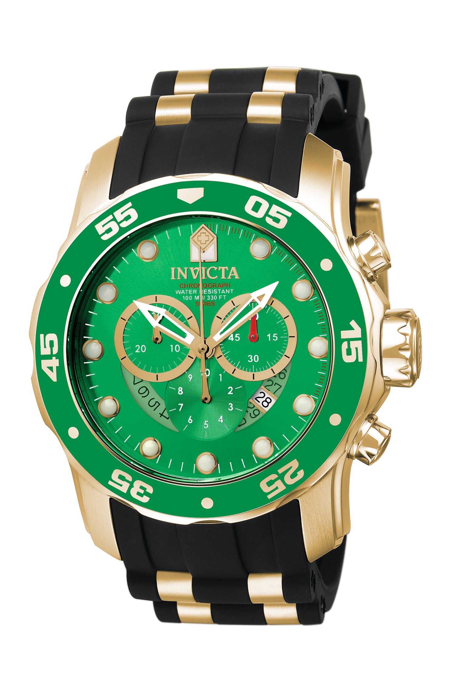 Invicta Men's 6984 Pro Diver SCUBA Quartz Chronograph Green Dial Watch - 48mm