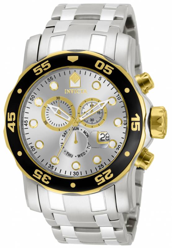 Invicta Men's 80040 Pro Diver Quartz Chronograph Silver Dial Watch - 48mm