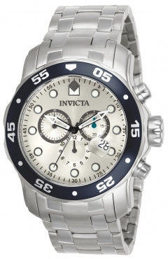 Invicta Men's 80058 Pro Diver Quartz 3 Hand Silver Dial Watch - 48mm