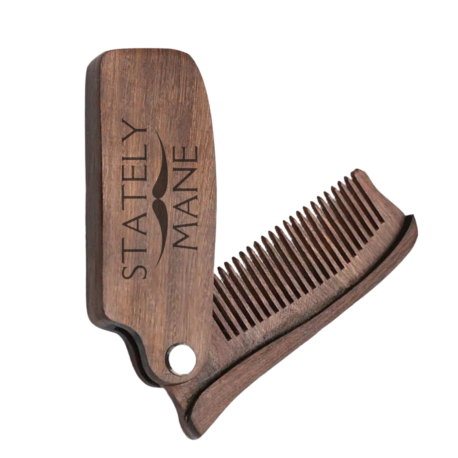 Stately Mane Sandalwood Folding Pocket Men's Beard Comb - Vach Cittoni