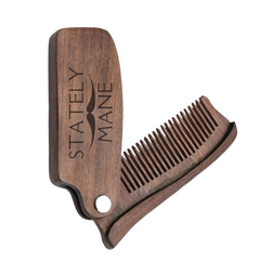 Stately Mane Sandalwood Folding Pocket Men's Beard Comb - Vach Cittoni