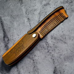 Stately Mane by Vach Cittoni Men’s Sandalwood Folding Pocket Beard Comb - Shears Watch Shoppe