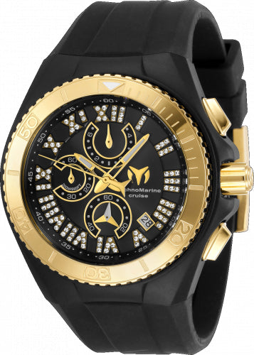Invicta Men's TM-119016 Technomarine Cruise Quartz 3 Hand Gold, Black Dial Watch – Vach Cittoni men's fragrance, grooming, or leather accessory