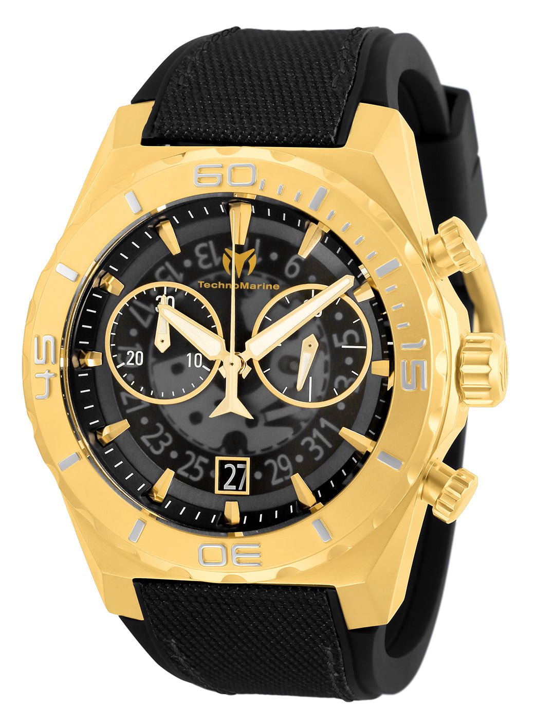 Technomarine Men's TM-519008 Reef Shark Quartz Chronograph Black, Transparent Dial Watch – Vach Cittoni men's fragrance, grooming, or leather accessory