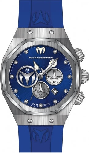 Technomarine Men's TM-520001 Reef Quartz Chronograph Blue, Silver Dial Watch – Vach Cittoni men's fragrance, grooming, or leather accessory