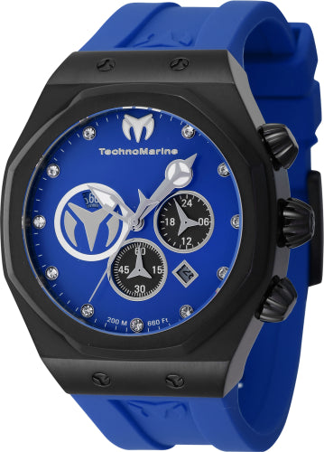 Technomarine Men's TM-523001 Reef Quartz Chronograph Black, Blue, Silver Dial Watch – Vach Cittoni men's fragrance, grooming, or leather accessory